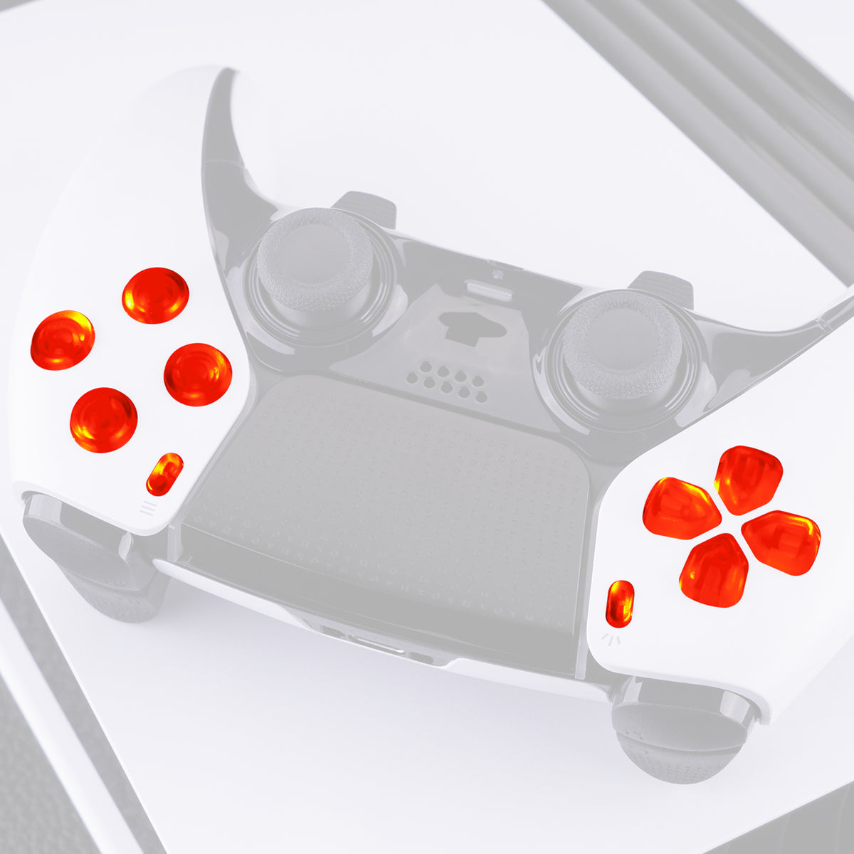 eXtremeRate Multi-Colors Luminated Buttons D&F LED Kit for PS5 Edge Controller - Transparent Clear Buttons