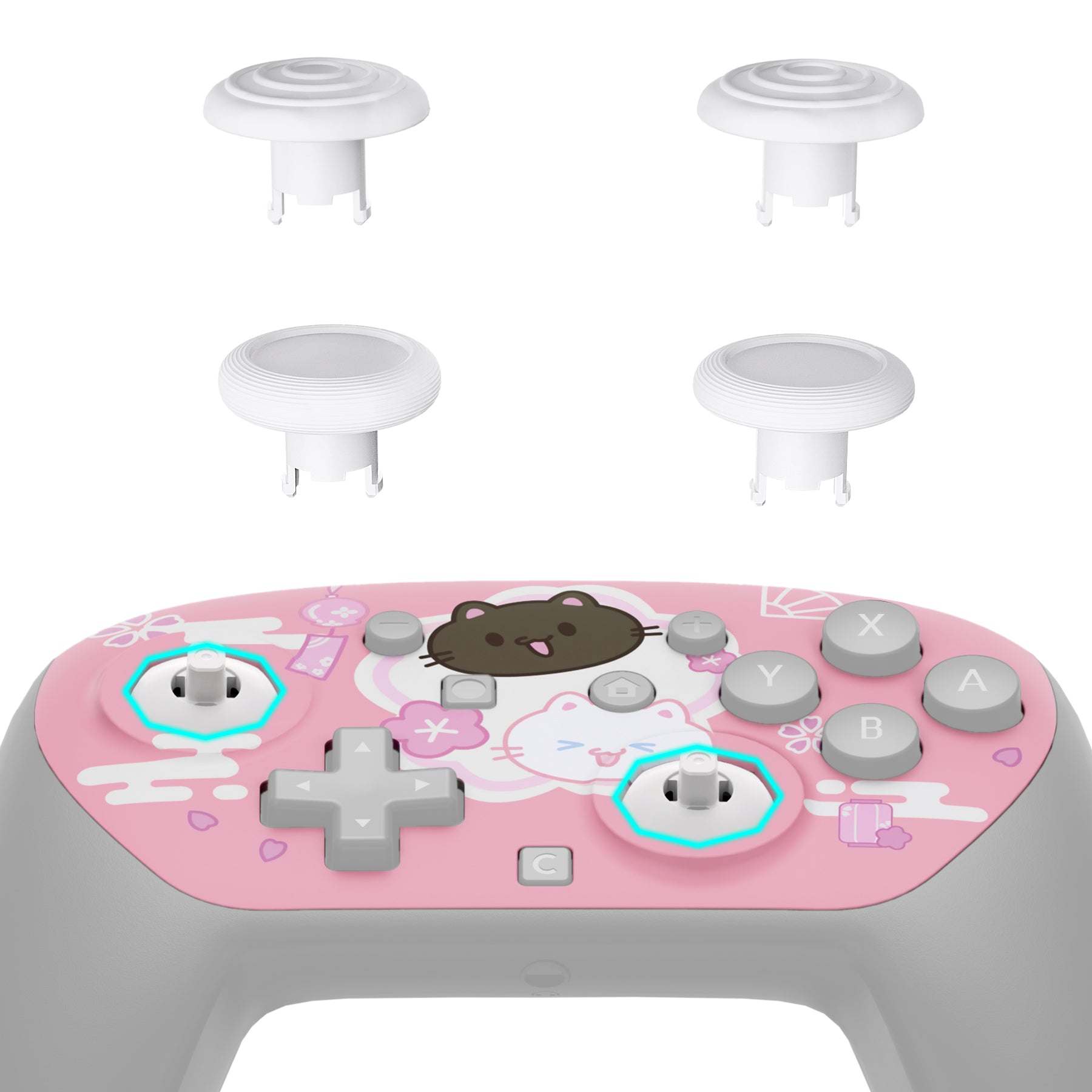 s*a様 MUGEN PRO STARTER ピンク eXtremeRate Octagonal Gated Sticks Design Faceplate Shell with