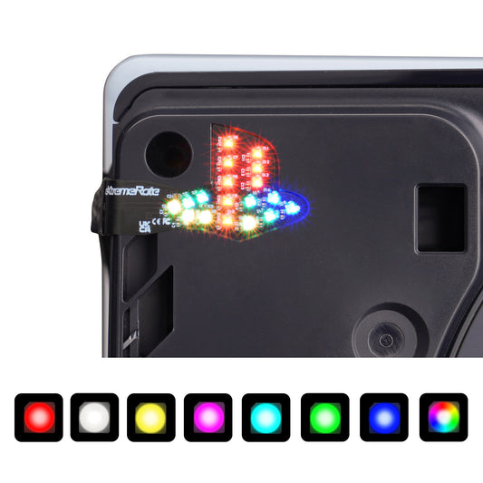 eXtremeRate RGB RAINBOW Logo LED Kit for PS5 Slim/Pro Disc & Digital Console - 7 Colors 40 Effects