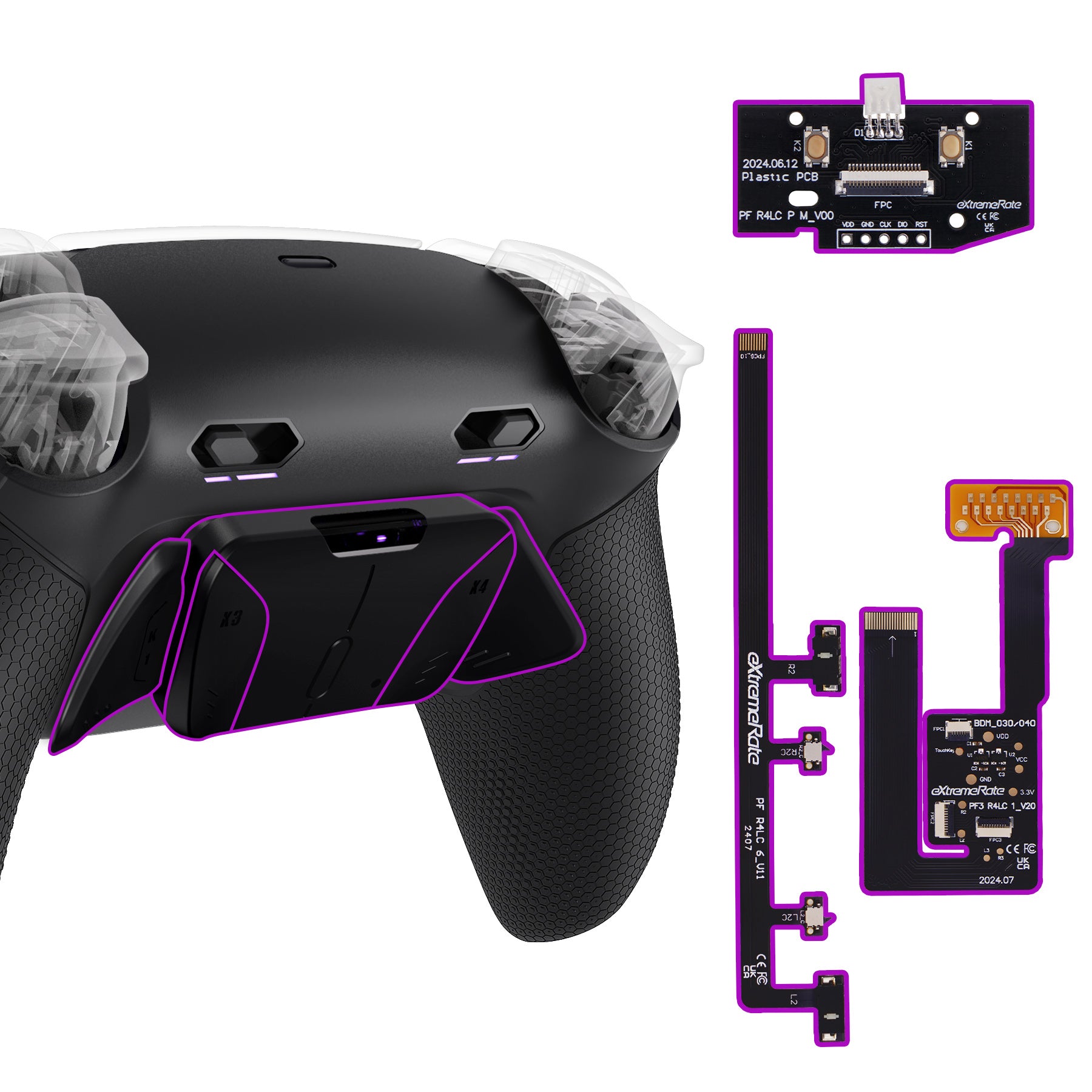 ps5 スカフ　extremerate eXtremeRate SPARK Back Paddles Kit with OLED Display & Clicky