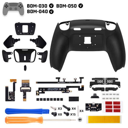 eXtremeRate RISE4 Plus MAX Back Paddles Kit with Clicky Trigger Stops & Rubberized Grip for PS5 Controller BDM-030/040/050 - Black