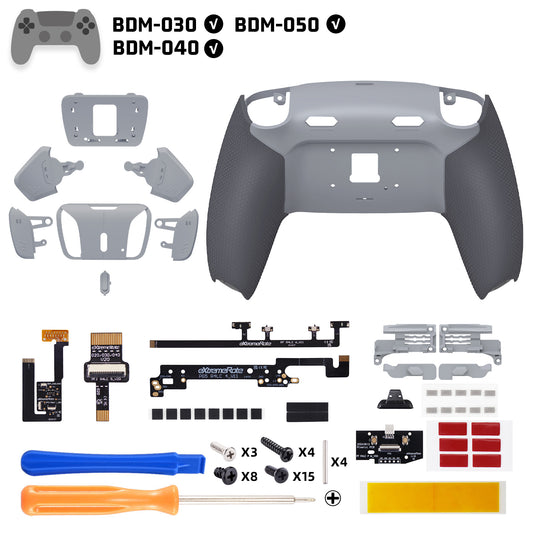 eXtremeRate RISE4 Plus MAX Back Paddles Kit with Clicky Trigger Stops & Rubberized Grip for PS5 Controller BDM-030/040/050 - New Hope Gray & Classic Gray