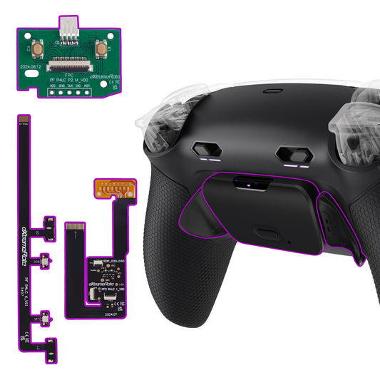 eXtremeRate RISE Plus MAX Back Paddles Kit with Clicky Trigger Stops & Rubberized Grip for PS5 Controller BDM-030/040/050/060 - Black