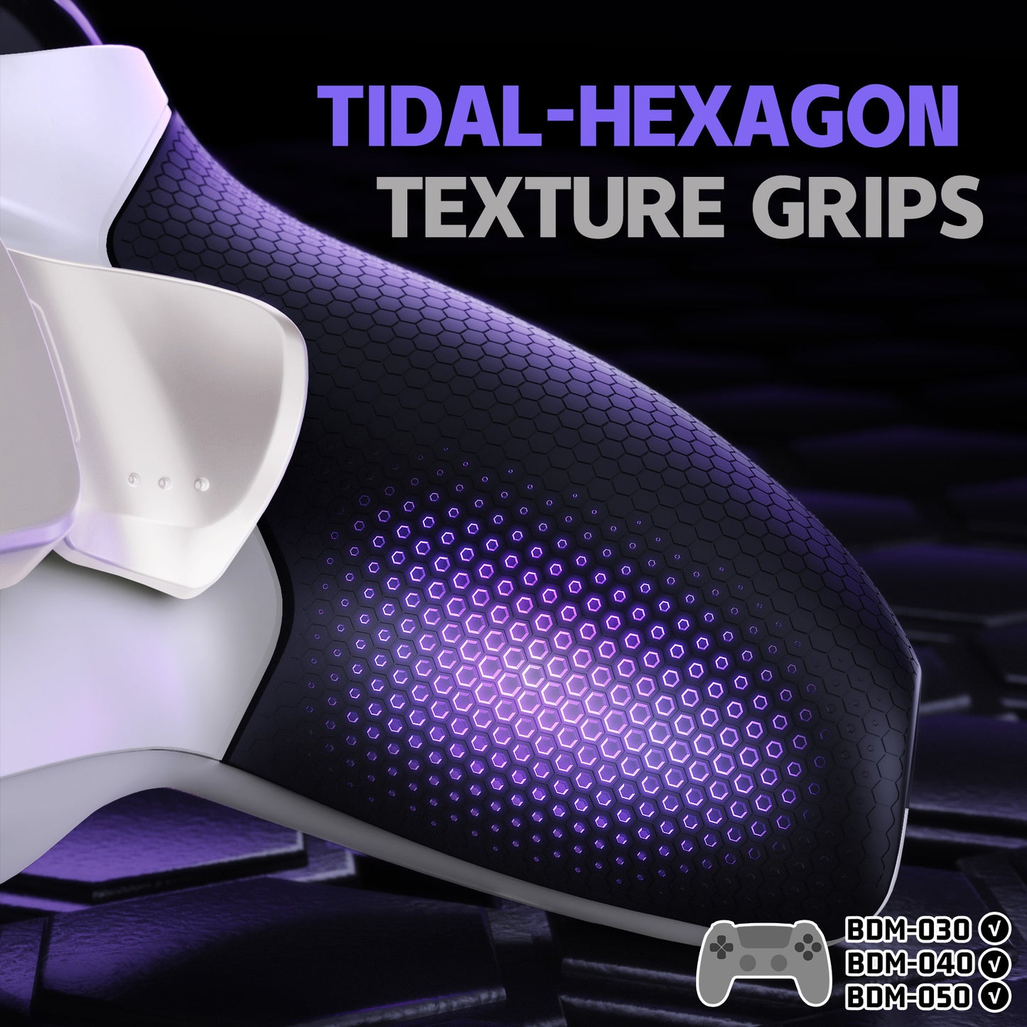 eXtremeRate Real Metal Buttons (RMB) Version RISE Plus MAX Back Paddles Kit with Clicky Trigger Stops & Rubberized Grip for PS5 Controller BDM-030/040/050 - White Black - Silver