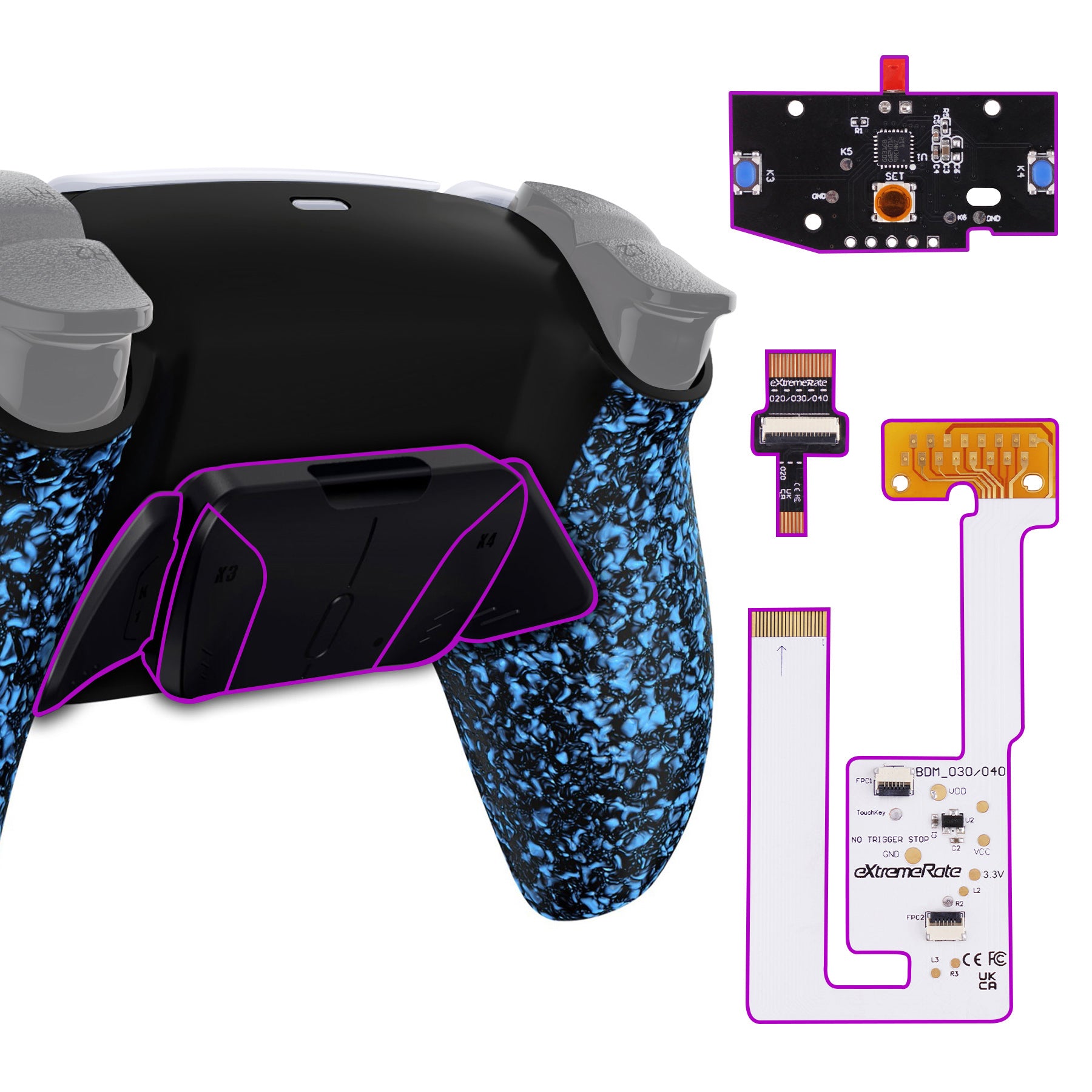 eXtremeRate Remappable RISE4 V3 Remap Kit for PS5 Controller BDM 