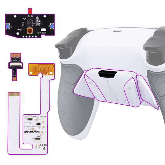 eXtremeRate Remappable RISE4 V4 Remap Kit for PS5 Controller BDM-030/040/050/060 - Rubberized White