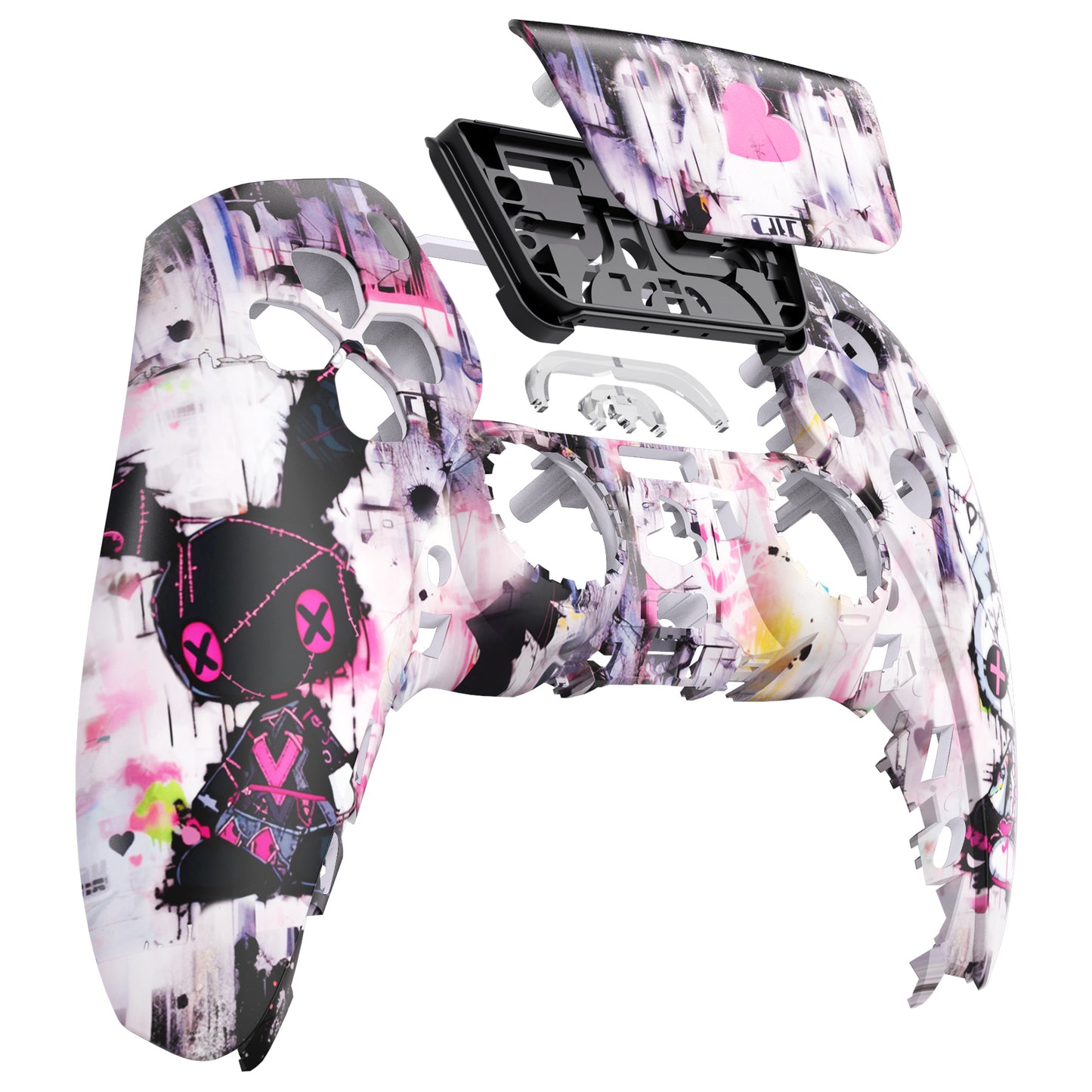 eXtremeRate Replacement Front Housing Shell with Touchpad Compatible with PS5 Controller BDM-010/020/030/040/050 - Lovely Punky Bunny