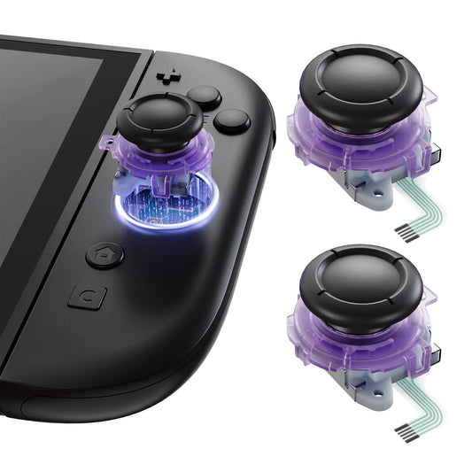 eXtremeRate Replacement Anti-Drift 3D Joystick for Nintendo Switch 2 Joycon - Clear Atomic Purple