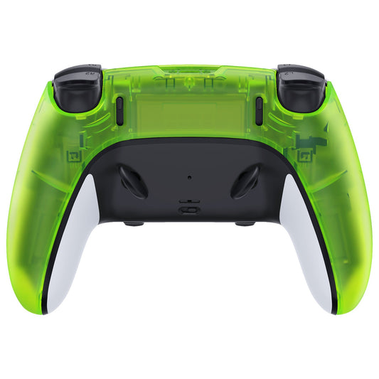 eXtremeRate Replacement Back Housing Bottom Shell Compatible with PS5 Edge Controller - Clear Lime Green eXtremeRate