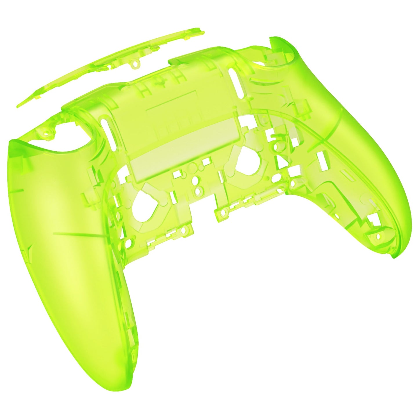 eXtremeRate Replacement Back Housing Bottom Shell Compatible with PS5 Edge Controller - Clear Lime Green eXtremeRate