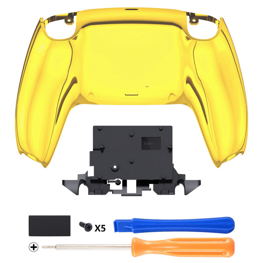 eXtremeRate Replacement Back Housing Bottom Shell for PS5 Controller BDM-010/020/030/040/050/060 - Chrome Gold
