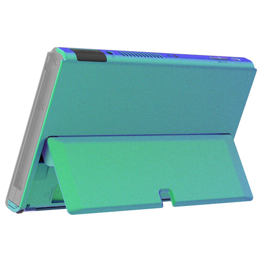 eXtremeRate Replacement Back Plate with Kickstand for Nintendo Switch OLED - Chameleon Green Purple eXtremeRate