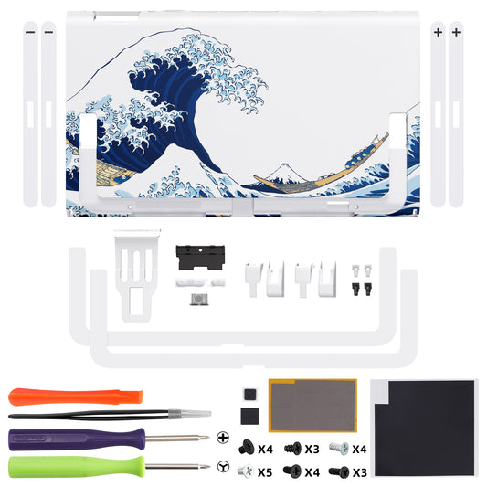 eXtremeRate Replacement DIY Rear Back Plate for Nintendo Switch 2 Handheld Console (Without Kickstand) - The Great Wave