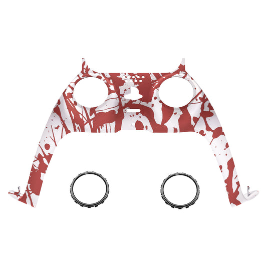 eXtremeRate Replacement Decorative Trim Shell with Accent Rings Compatible with PS5 Controller BDM-010/020/030/040/050 - Blood