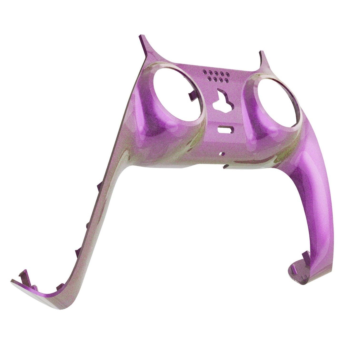 eXtremeRate Replacement Decorative Trim Shell with Accent Rings Compatible with PS5 Controller BDM-010/020/030/040/050 - Chameleon Gold Red