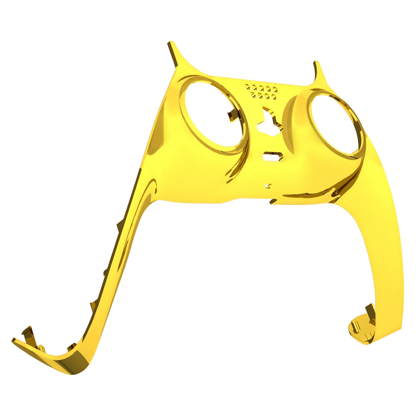 eXtremeRate Replacement Decorative Trim Shell with Accent Rings Compatible with PS5 Controller BDM-010/020/030/040/050 - Chrome Gold Glossy