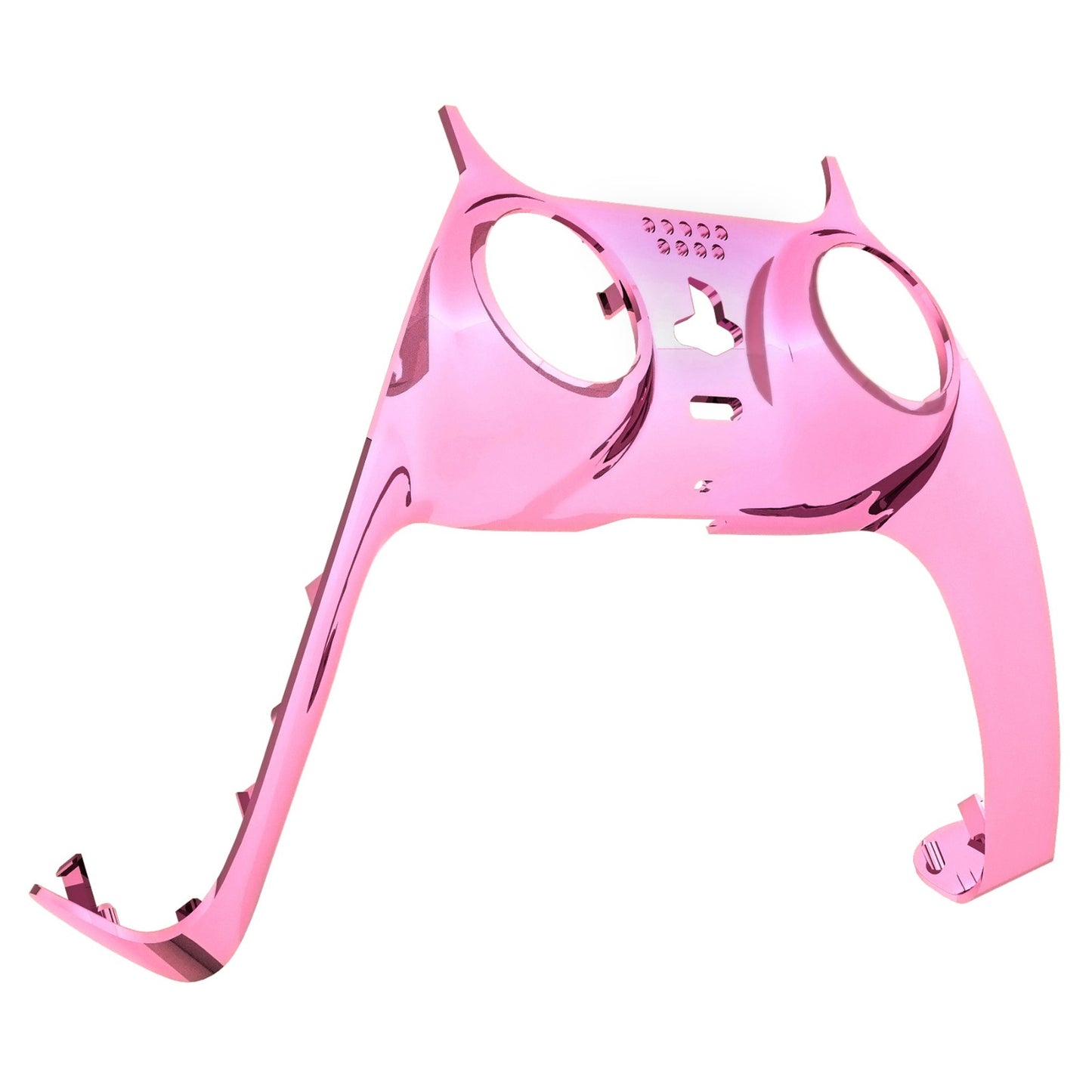 eXtremeRate Replacement Decorative Trim Shell with Accent Rings Compatible with PS5 Controller BDM-010/020/030/040/050 - Chrome Pink Glossy