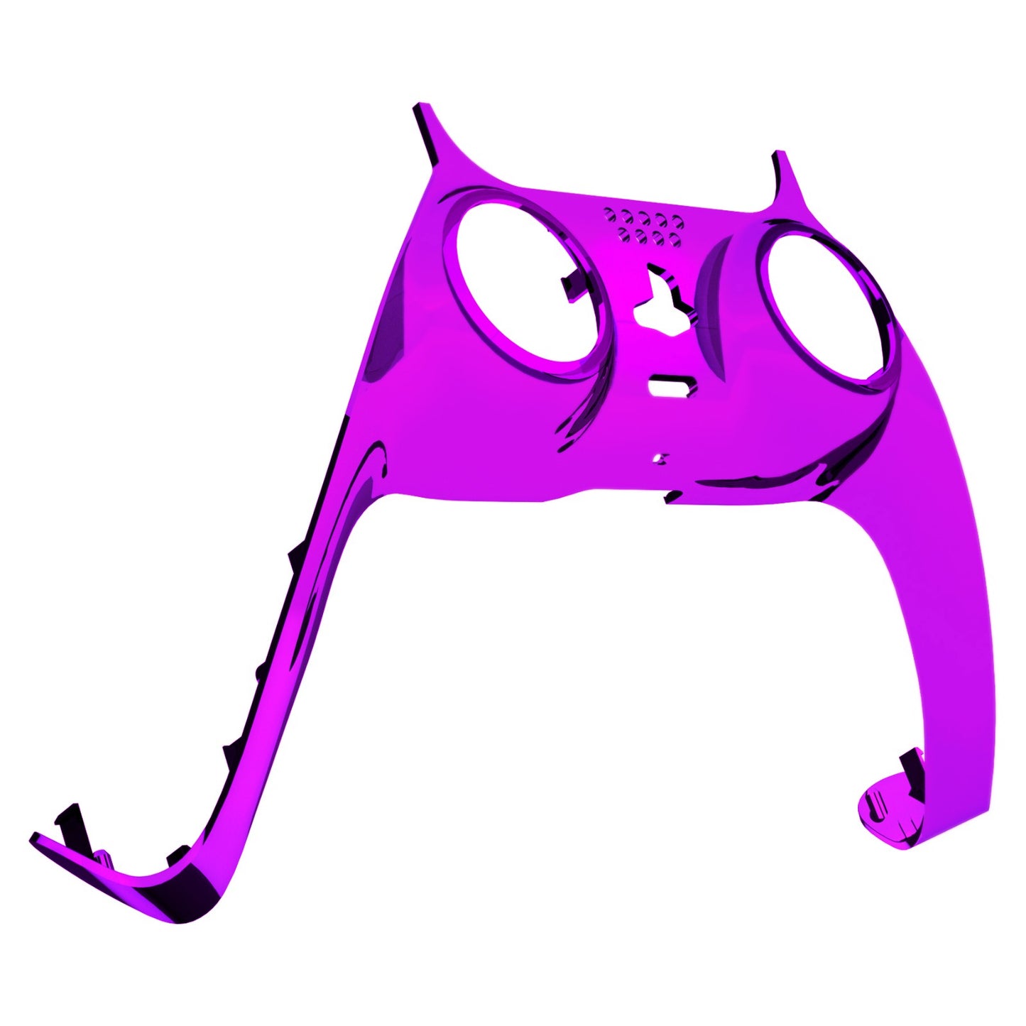 eXtremeRate Replacement Decorative Trim Shell with Accent Rings Compatible with PS5 Controller BDM-010/020/030/040/050 - Chrome Purple Glossy