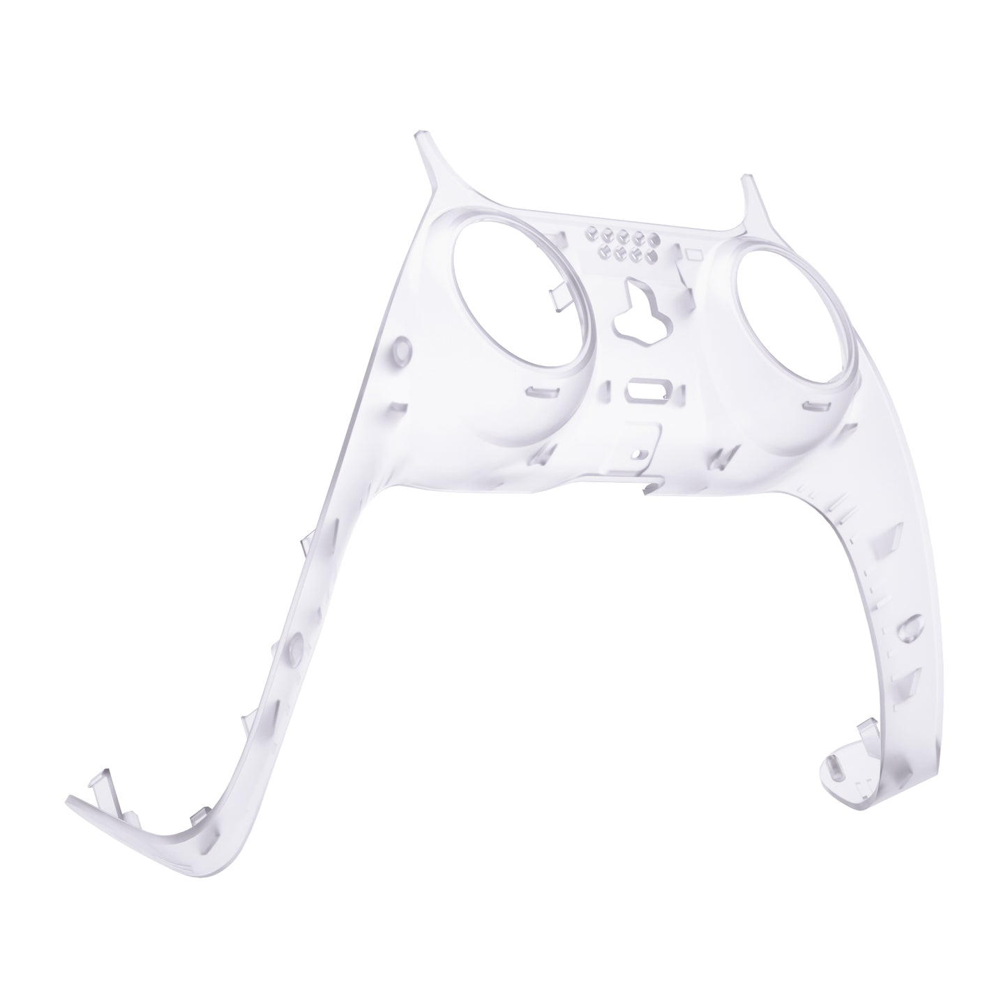 eXtremeRate Replacement Decorative Trim Shell with Accent Rings Compatible with PS5 Controller BDM-010/020/030/040/050 - Clear