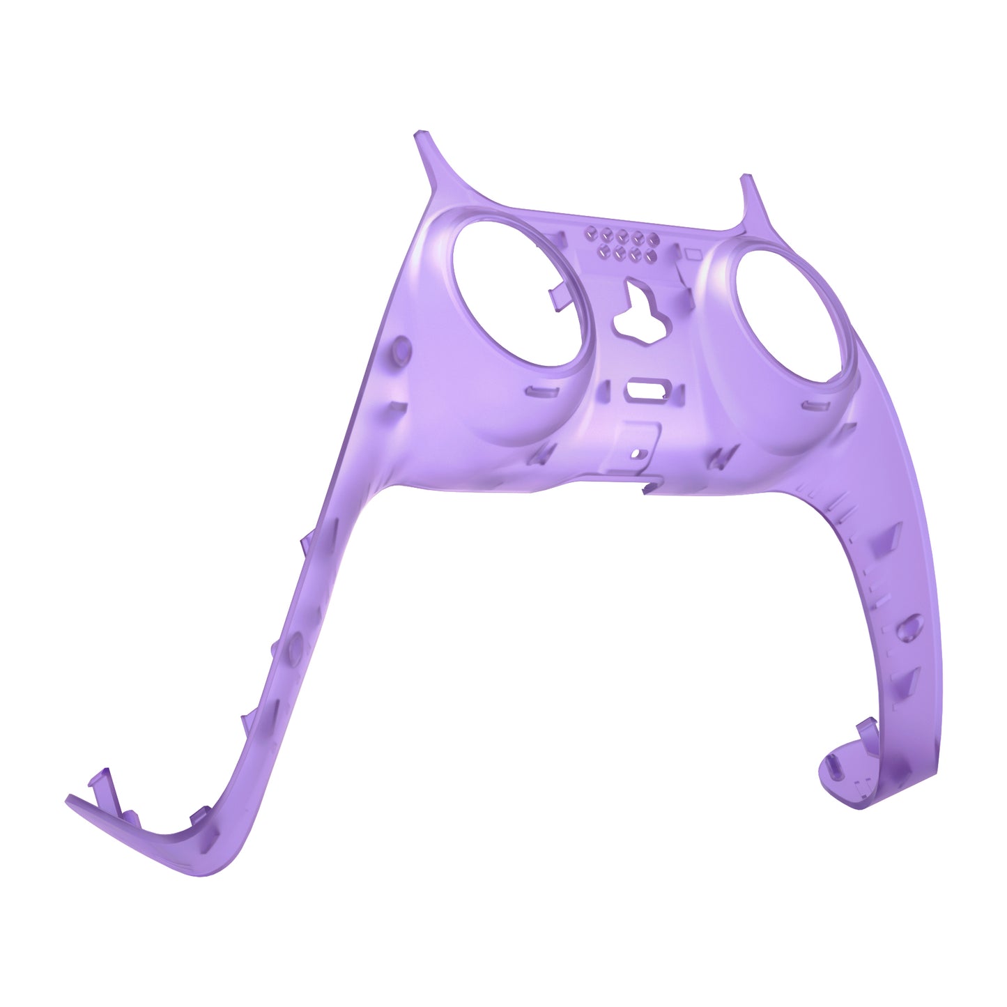 eXtremeRate Replacement Decorative Trim Shell with Accent Rings Compatible with PS5 Controller BDM-010/020/030/040/050 - Clear Atomic Purple