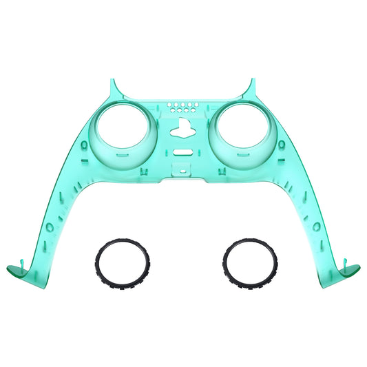 eXtremeRate Replacement Decorative Trim Shell with Accent Rings Compatible with PS5 Controller BDM-010/020/030/040/050 - Emerald Green