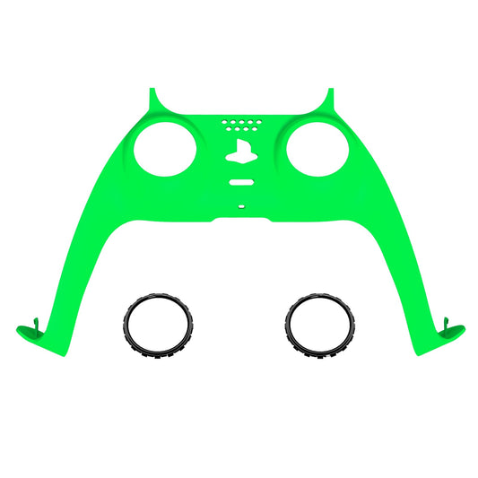 eXtremeRate Replacement Decorative Trim Shell with Accent Rings Compatible with PS5 Controller BDM-010/020/030/040/050 - Neon Green