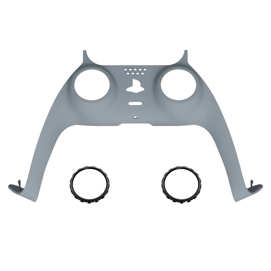 eXtremeRate Replacement Decorative Trim Shell with Accent Rings Compatible with PS5 Controller BDM-010/020/030/040/050 - New Hope Gray