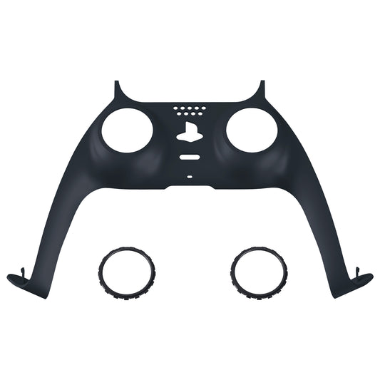 eXtremeRate Replacement Decorative Trim Shell with Accent Rings Compatible with PS5 Controller BDM-010/020/030/040/050 - Solid Black