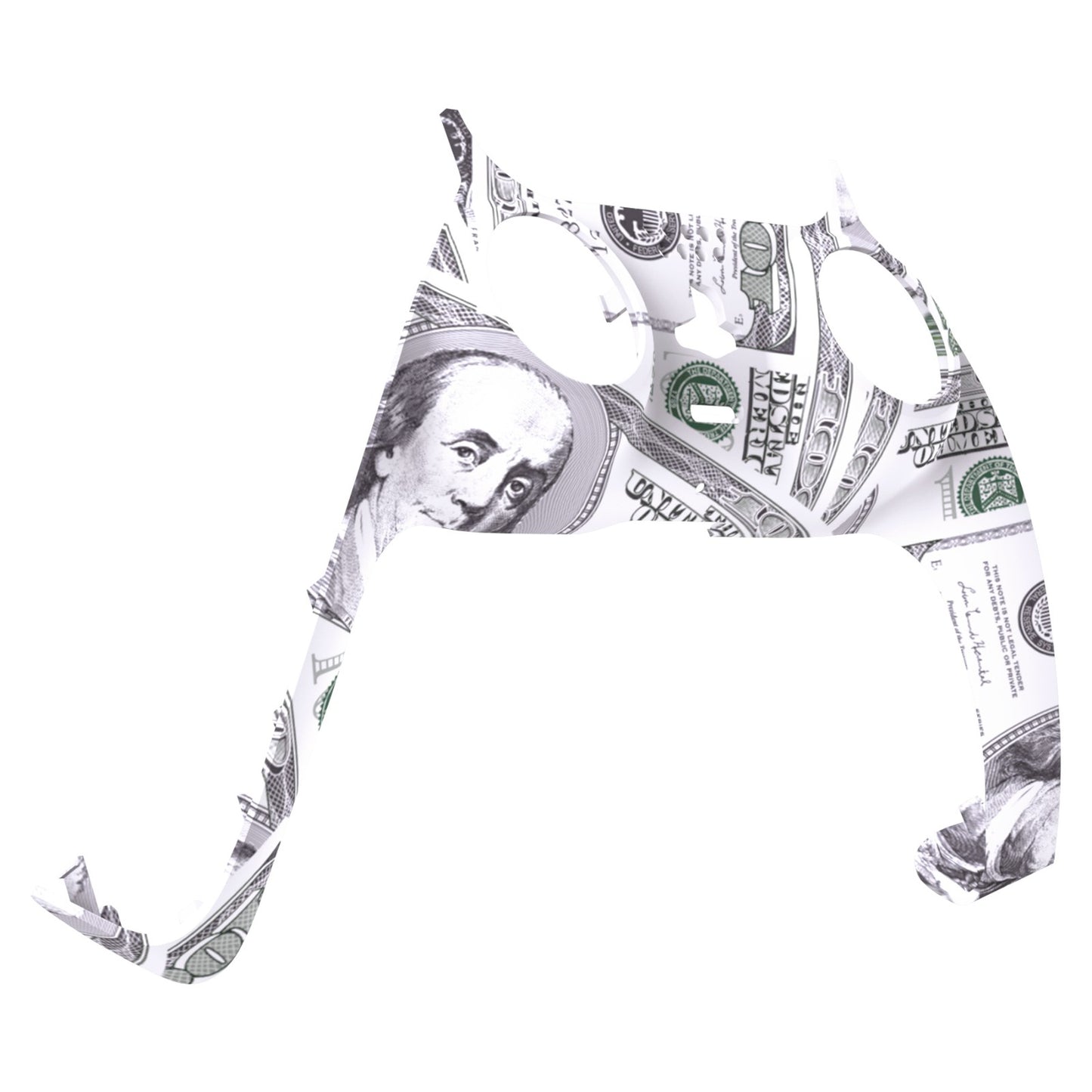 eXtremeRate Replacement Decorative Trim Shell with Accent Rings Compatible with PS5 Controller BDM-010/020/030/040/050 - The $100 Cash Money