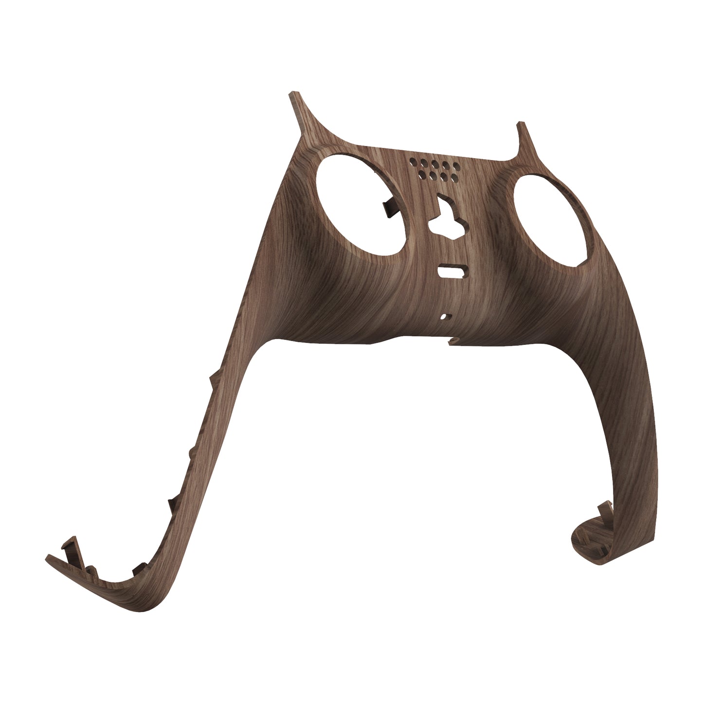 eXtremeRate Replacement Decorative Trim Shell with Accent Rings Compatible with PS5 Controller BDM-010/020/030/040/050 - Wood Grain