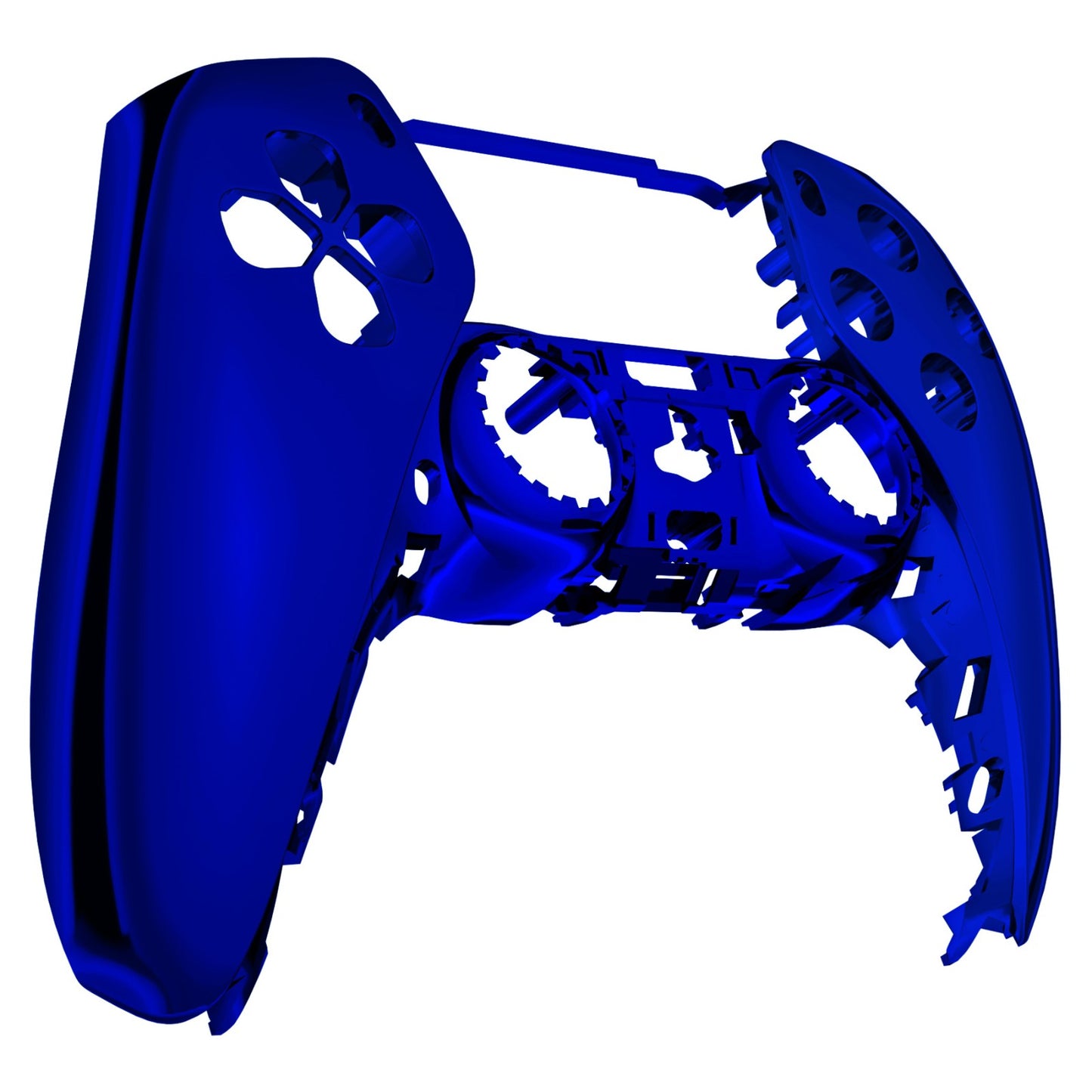 eXtremeRate Replacement Front Housing Shell Compatible with PS5 Controller BDM-010/020/030/040/050 - Chrome Blue Glossy