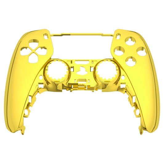 eXtremeRate Replacement Front Housing Shell Compatible with PS5 Controller BDM-010/020/030/040/050 - Chrome Gold Glossy