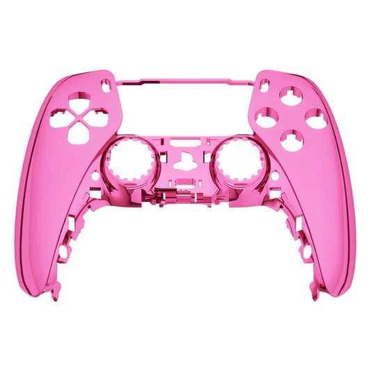 eXtremeRate Replacement Front Housing Shell Compatible with PS5 Controller BDM-010/020/030/040/050 - Chrome Pink Glossy