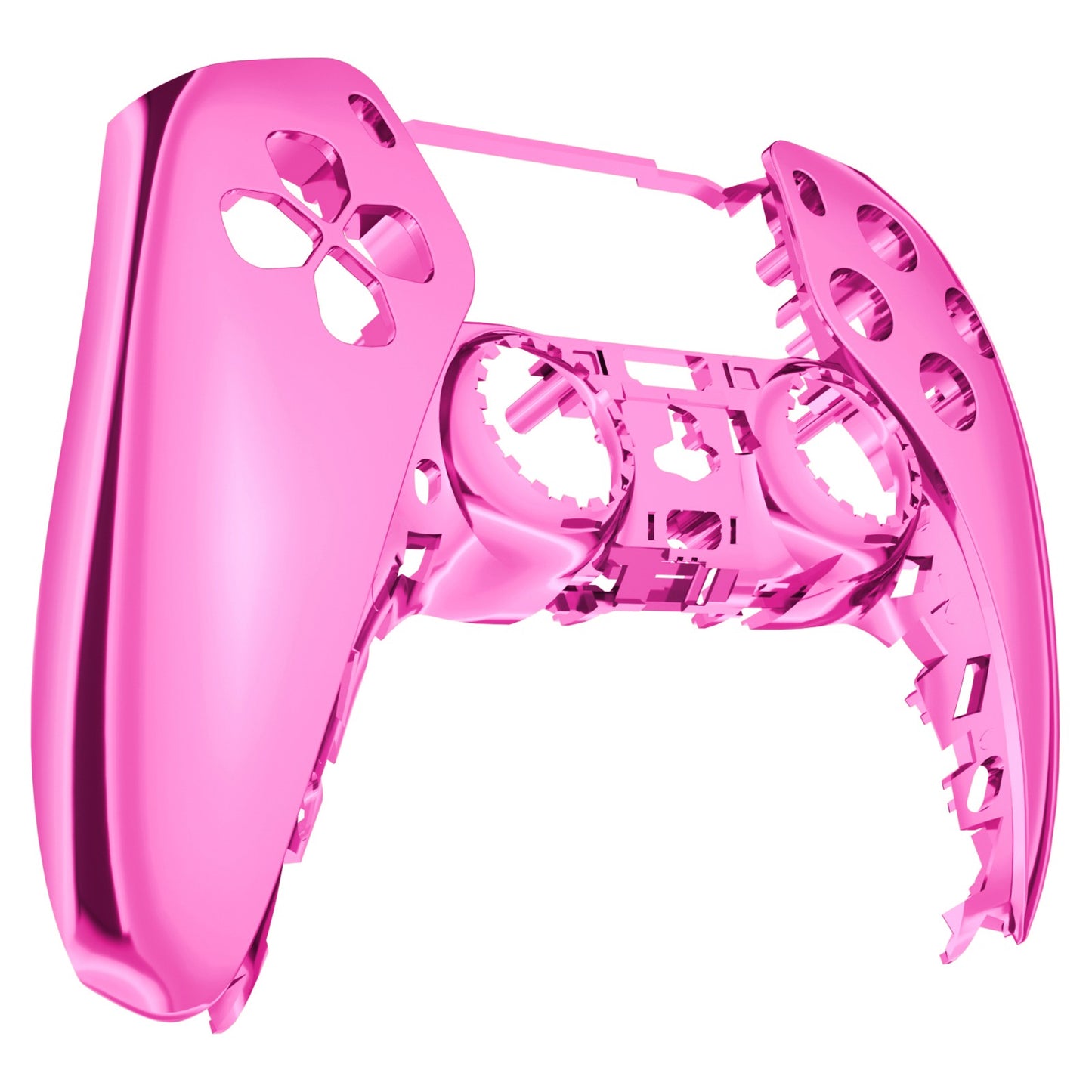 eXtremeRate Replacement Front Housing Shell Compatible with PS5 Controller BDM-010/020/030/040/050 - Chrome Pink Glossy