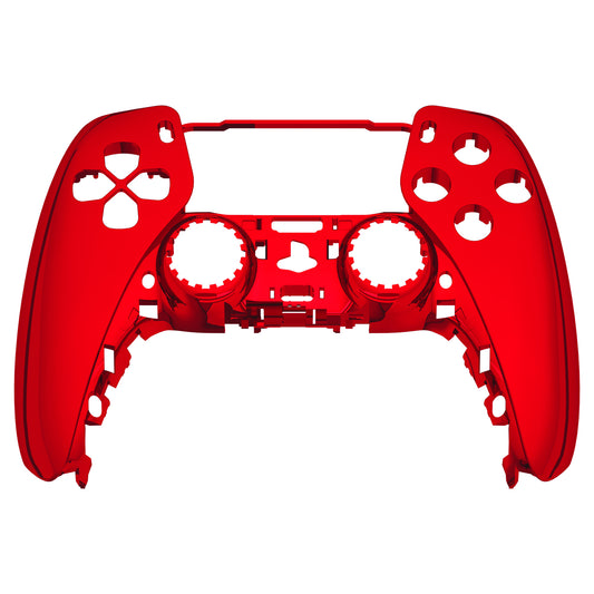 eXtremeRate Replacement Front Housing Shell Compatible with PS5 Controller BDM-010/020/030/040/050 - Chrome Red Glossy