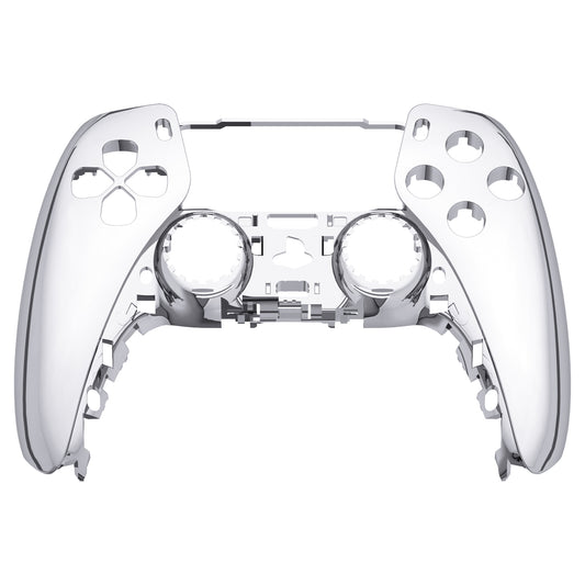 eXtremeRate Replacement Front Housing Shell Compatible with PS5 Controller BDM-010/020/030/040/050 - Chrome Silver Glossy