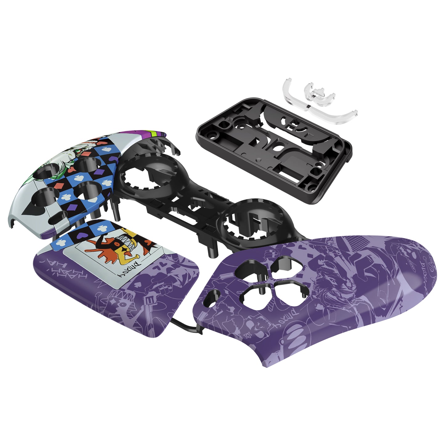 eXtremeRate Replacement Front Housing Shell with Touchpad Compatible with PS5 Controller BDM-010/020/030/040/050/060 - Clown Cards
