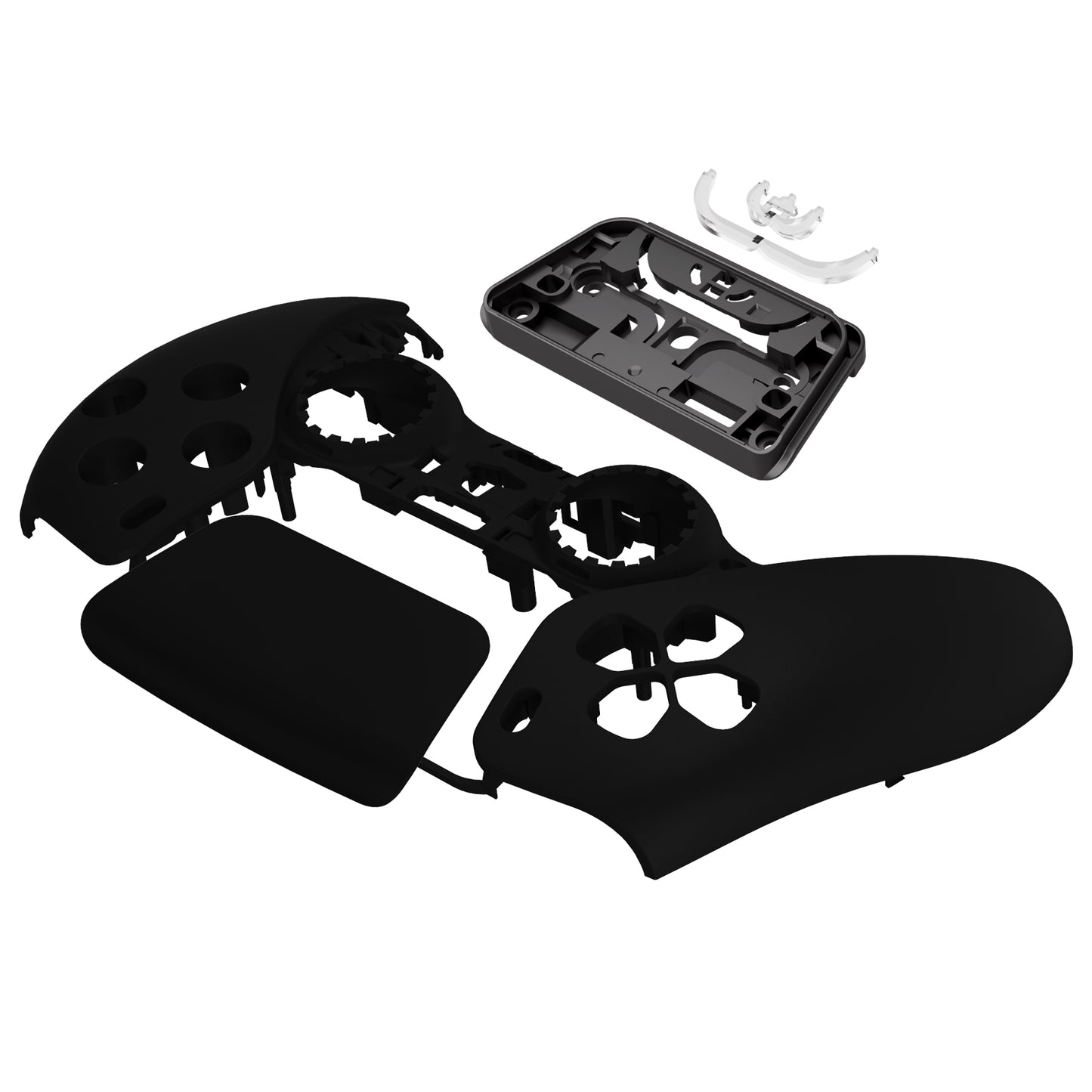 eXtremeRate Replacement Front Housing Shell with Touchpad Compatible with PS5 Controller BDM-010/020/030/040/050/060 - Black