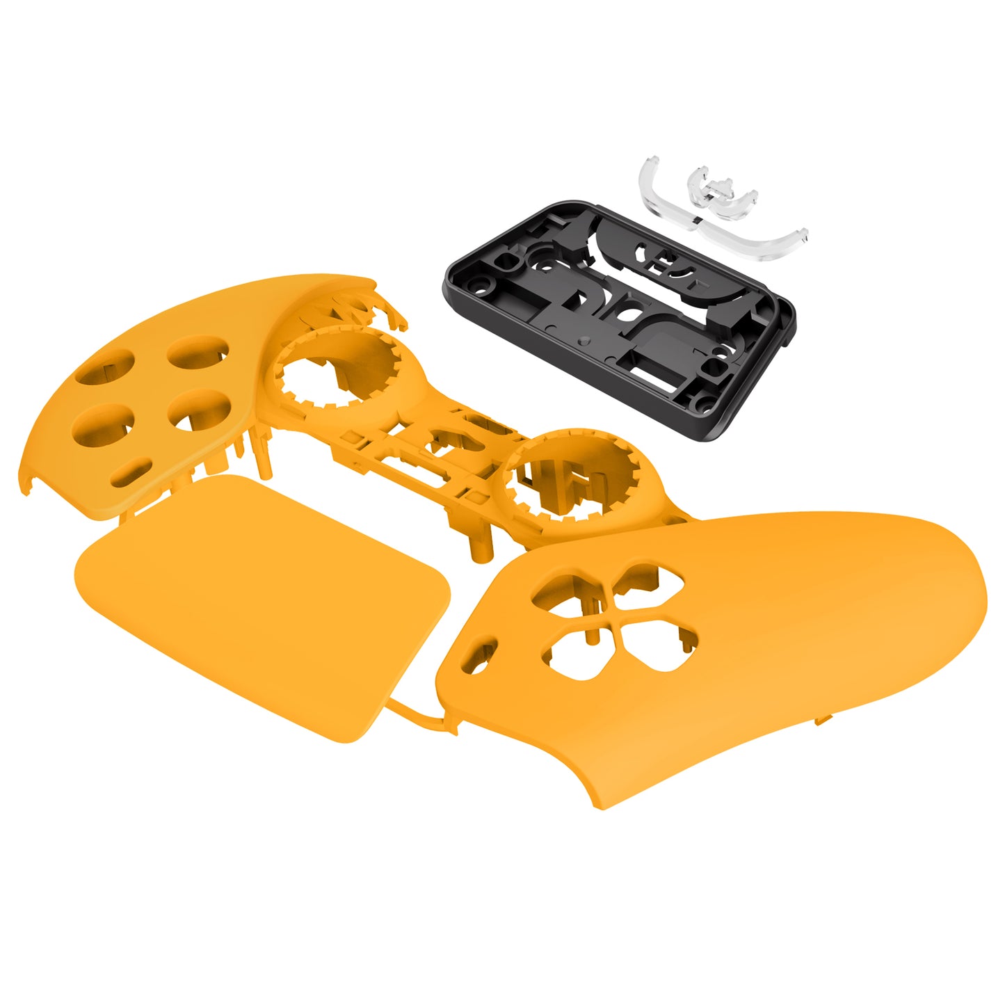 eXtremeRate Replacement Front Housing Shell with Touchpad Compatible with PS5 Controller BDM-010/020/030/040/050 - Caution Yellow