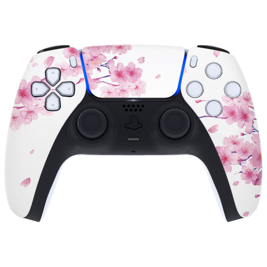 eXtremeRate Replacement Front Housing Shell with Touchpad Compatible with PS5 Controller BDM-010/020/030/040/050/060 - Cherry Blossom Whisper