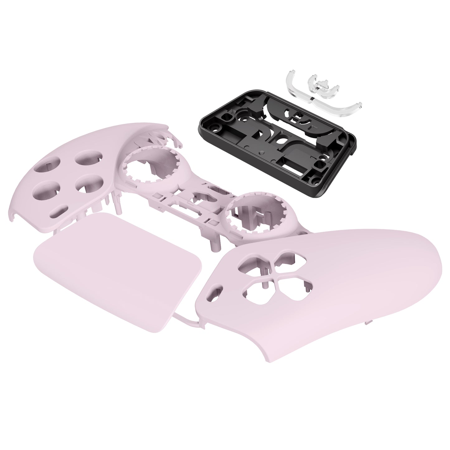 eXtremeRate Replacement Front Housing Shell with Touchpad Compatible with PS5 Controller BDM-010/020/030/040/050 - Cherry Blossoms Pink
