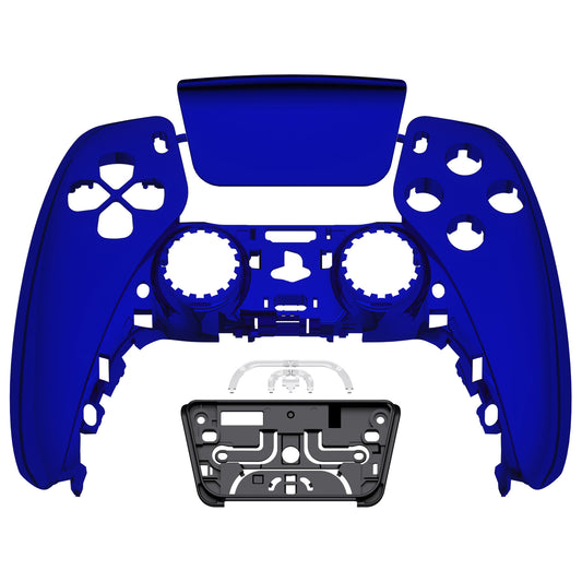 eXtremeRate Replacement Front Housing Shell with Touchpad Compatible with PS5 Controller BDM-010/020/030/040/050 - Chrome Blue