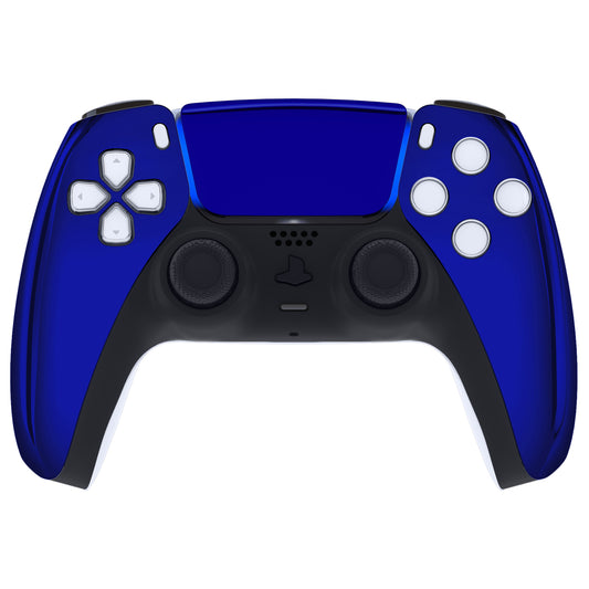 eXtremeRate Replacement Front Housing Shell with Touchpad Compatible with PS5 Controller BDM-010/020/030/040/050 - Chrome Blue