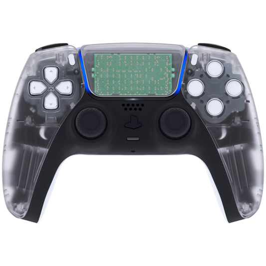 eXtremeRate Replacement Front Housing Shell with Touchpad Compatible with PS5 Controller BDM-010/020/030/040/050 - Clear