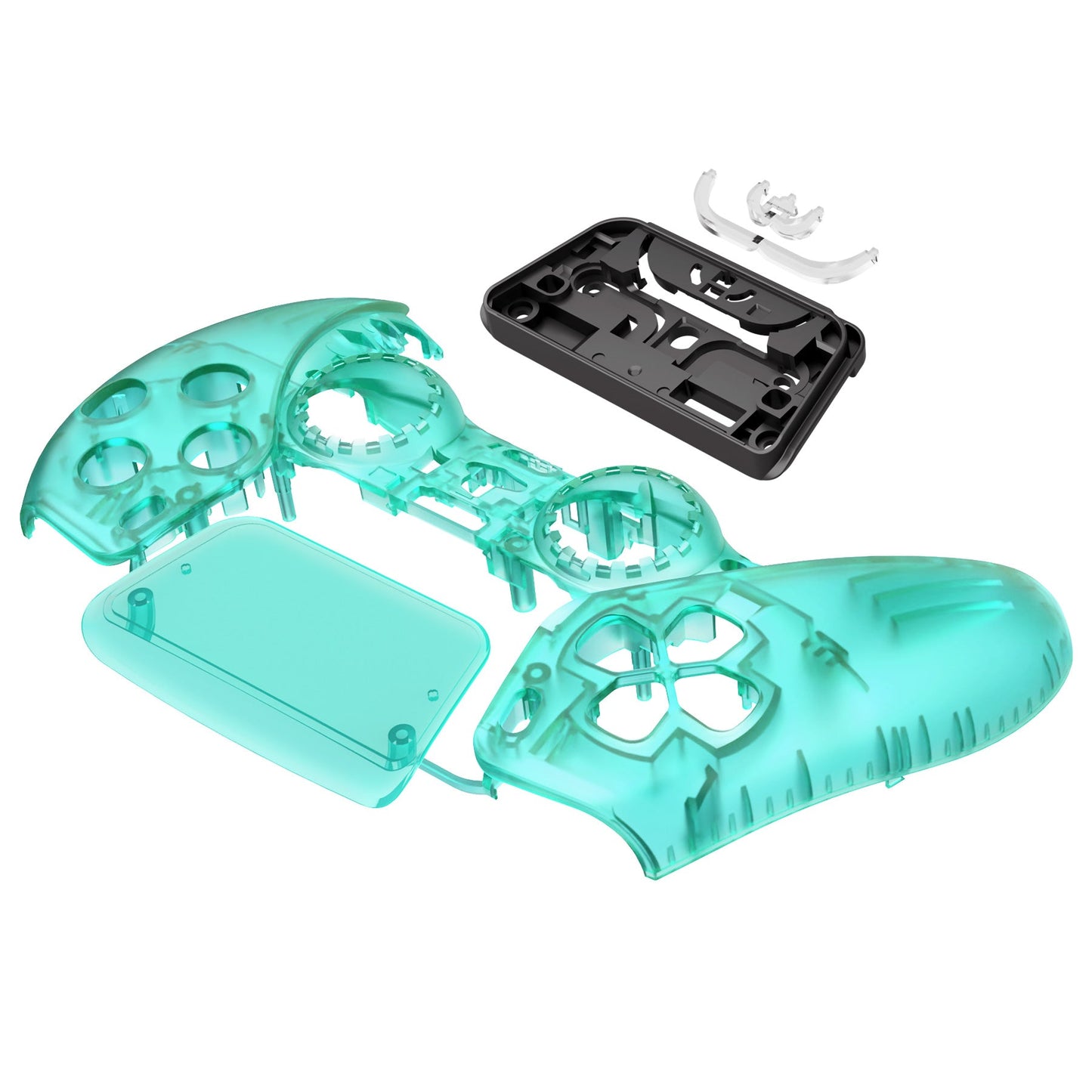 eXtremeRate Replacement Front Housing Shell with Touchpad Compatible with PS5 Controller BDM-010/020/030/040/050 - Emerald Green eXtremeRate