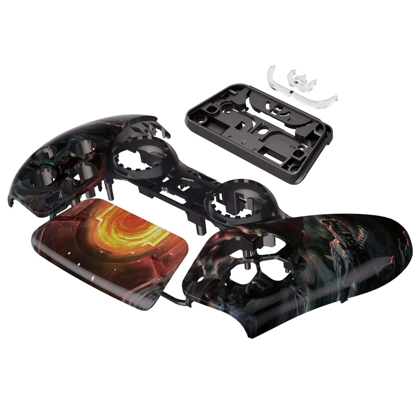 eXtremeRate Replacement Front Housing Shell with Touchpad Compatible with PS5 Controller BDM-010/020/030/040/050 - Entrance of Hell