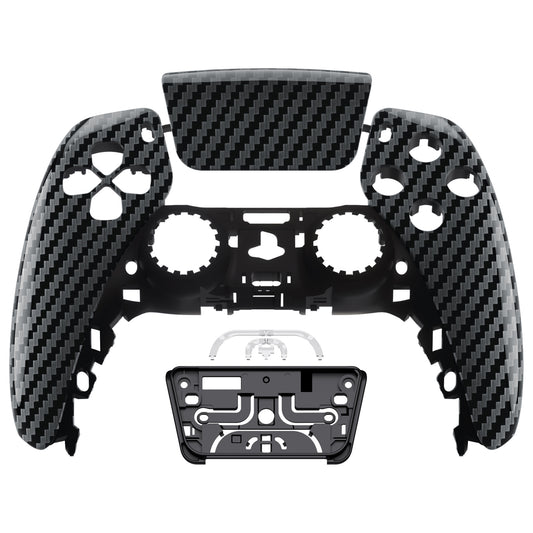 eXtremeRate Replacement Front Housing Shell with Touchpad Compatible with PS5 Controller BDM-010/020/030/040/050 - Graphite Carbon Fiber