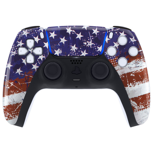 eXtremeRate Replacement Front Housing Shell with Touchpad Compatible with PS5 Controller BDM-010/020/030/040/050 - Impression US Flag