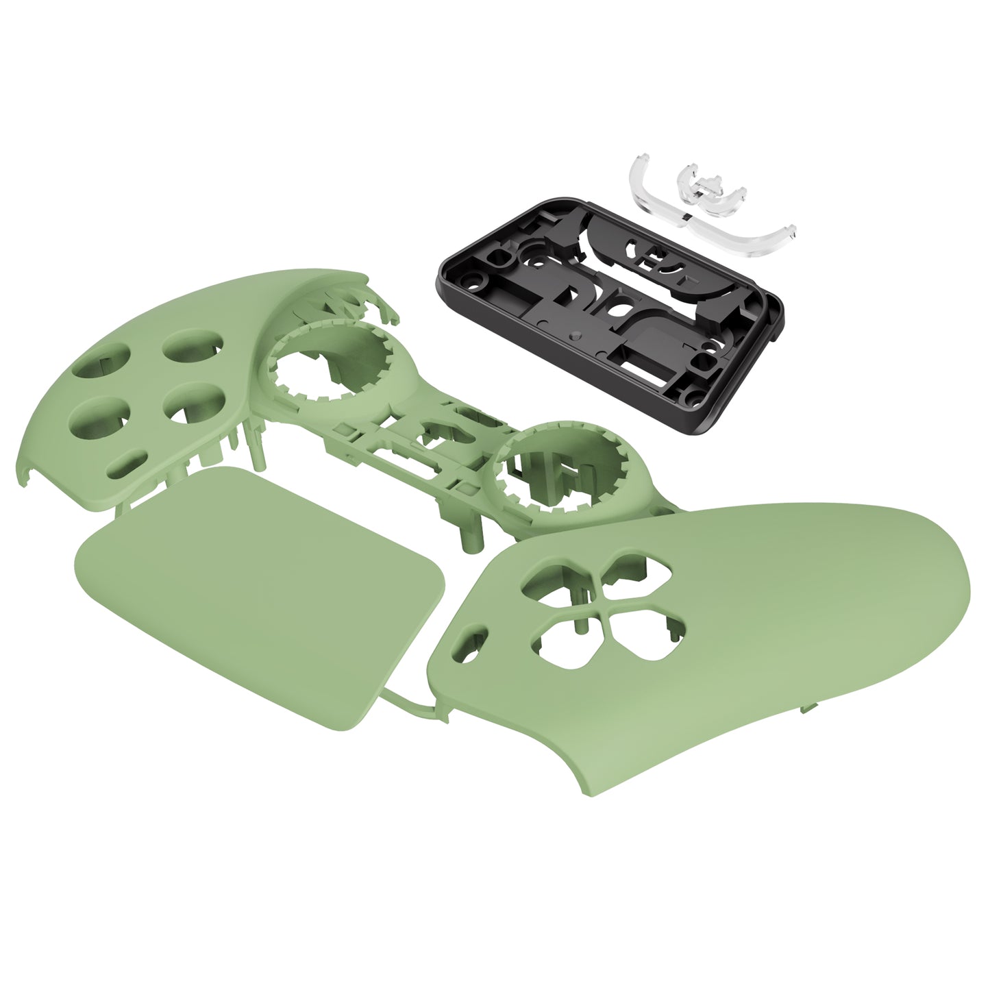 eXtremeRate Replacement Front Housing Shell with Touchpad Compatible with PS5 Controller BDM-010/020/030/040/050 - Matcha Green