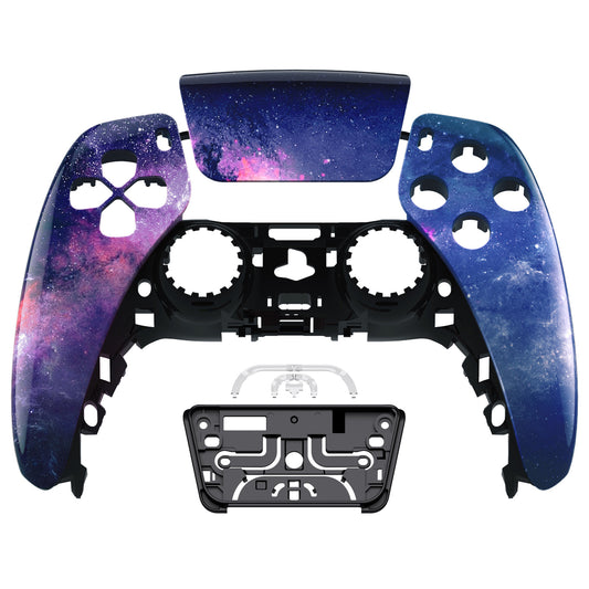 eXtremeRate Replacement Front Housing Shell with Touchpad Compatible with PS5 Controller BDM-010/020/030/040/050 - Nebula Galaxy